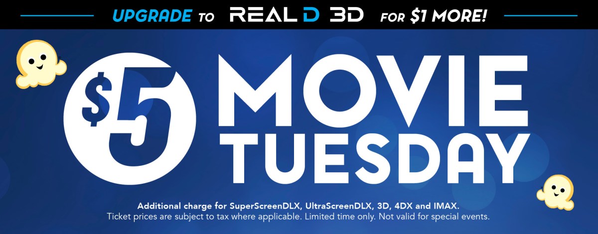 $5 Tuesday Movie Tickets and $5 Popcorn Are Back!